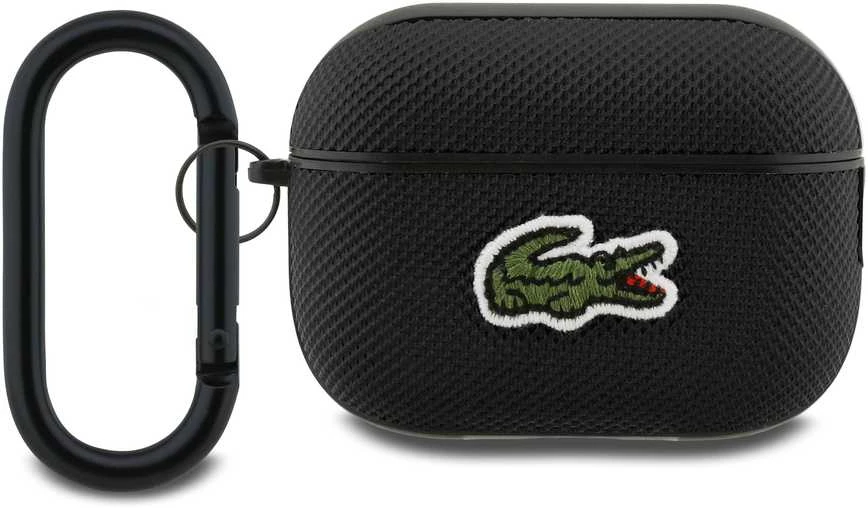 Lacoste Petit Pique Croc Logo Patch dėklas skirtas AirPods Pro 2 juodos spalvos