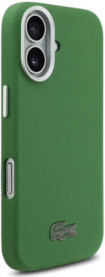 Lacoste Iconic Petit Pique Metal Logo MagSafe dėklas skirtas Apple iPhone 17 žalios spalvos