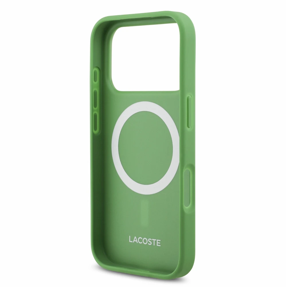 Dėklas Lacoste PVC Iconic Petit Pique Metal Logo MagSafe Case for iPhone 18 Pro Estragon