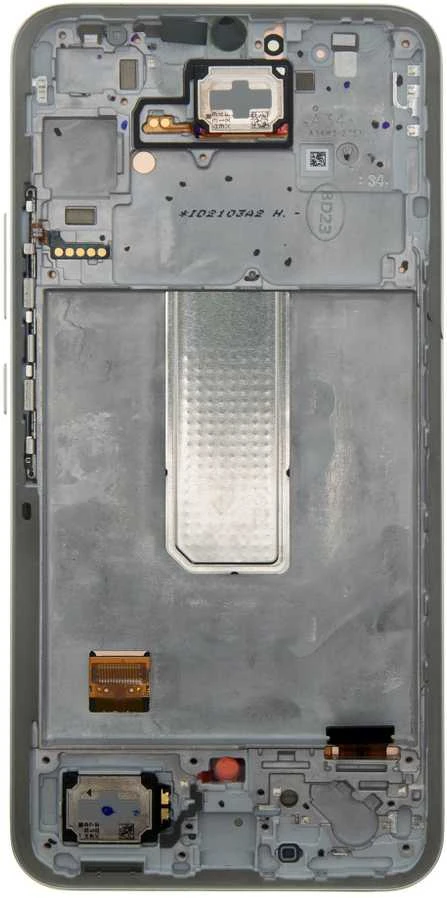 Dėklas LCD ekranas + jutiklinis blokas + priekinis dangtelis „Samsung A346B Galaxy A34 5G Awesome Sidabrinis“ (paslaugų paketas)