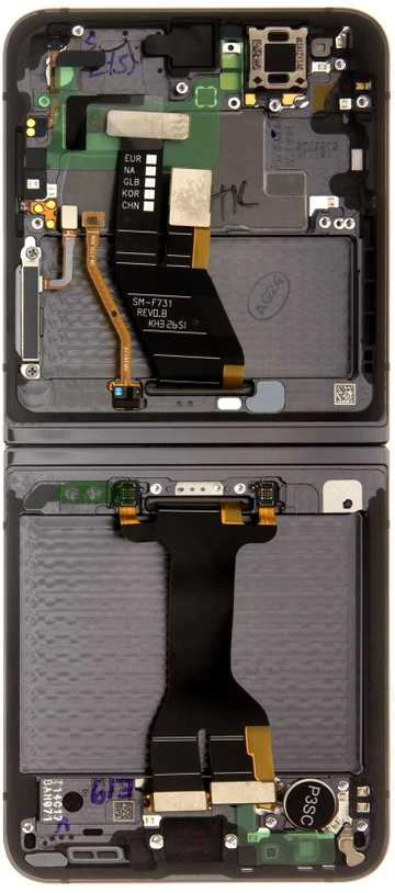 Dėklas LCD ekranas + jutiklinis blokas + priekinis dangtelis Samsung F731 Galaxy Z Flip 5 5G Graphite (pakeitimų paketas)
