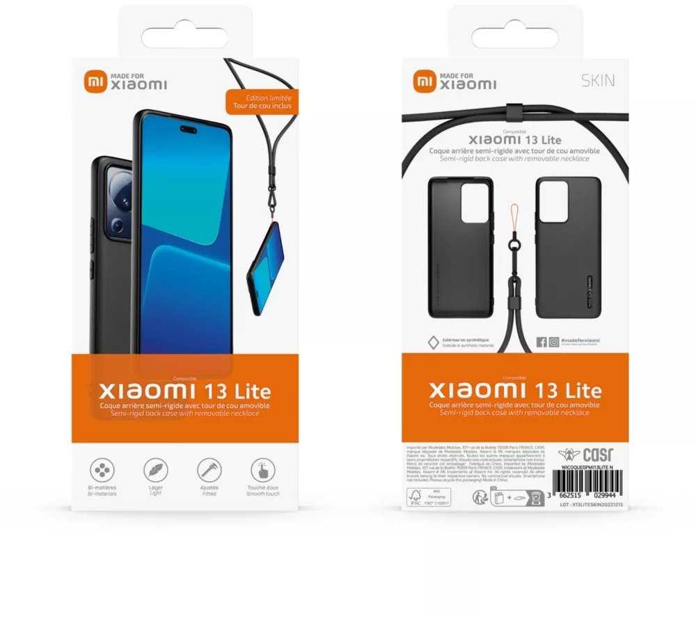 Made for Xiaomi TPU Cover with Necklace for Xiaomi 13 Lite dėklas telefonui juodos spalvos