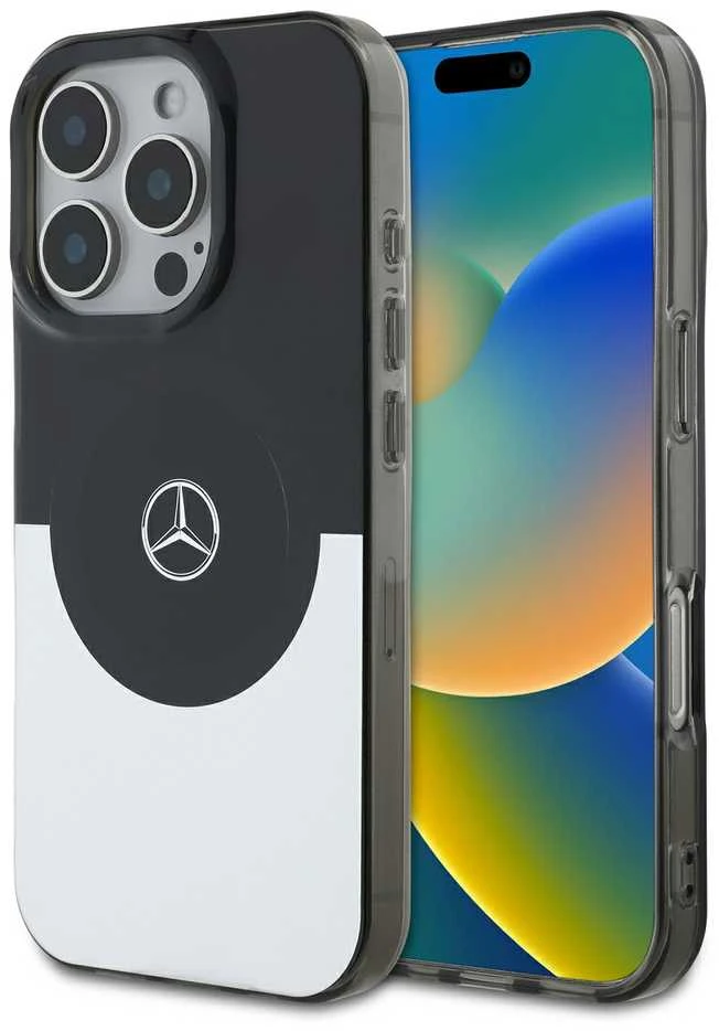 Mercedes MEHMP16X23HBIGK Apple iPhone 16 Pro Max 6.9" dėklas telefonui sidabro spalvos Doubel Layer BiColor MagSafe