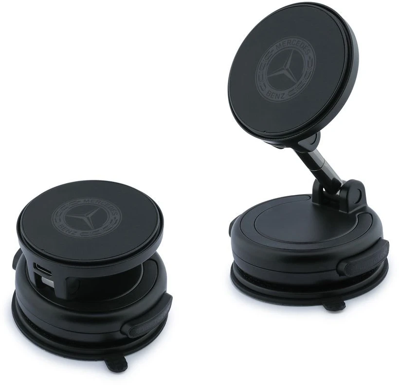 Mercedes Foldable Magnetic Car Holder with Wireless Charging Juodas
