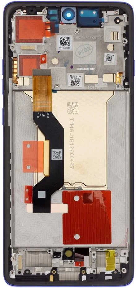 Motorola Edge 60 Pro LCD ekranas + lietimui jautrus skydelis + priekinis dangtelis, akinančiai mėlynas (pakeitimo paketas)