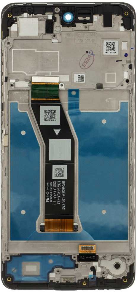 „Motorola G04“ skystųjų kristalų ekranas + jutiklinis blokas + juodas priekinis dangtelis (servisų paketas)