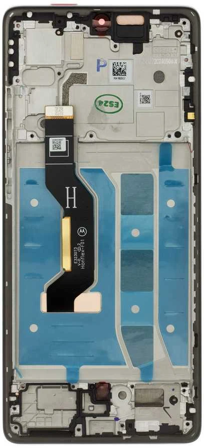 „Motorola G85“ skystųjų kristalų ekranas + jutiklinis blokas + priekinis dangtelis pilkas (servisų paketas)