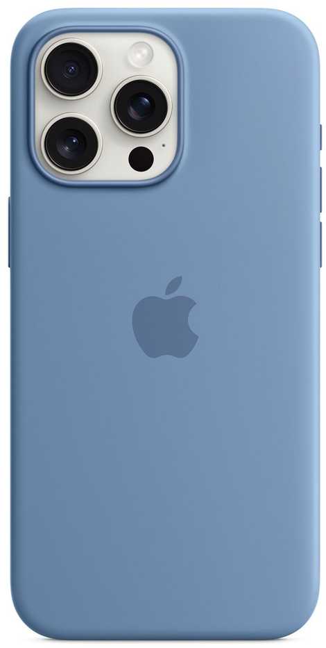 Apple „iPhone 15 Pro Max“ silikoninis dėklas su „MagSafe“ – žiemos mėlynas