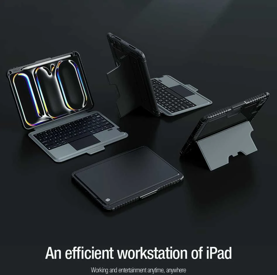 Nillkin Bumper Combo Keyboard Case (Backlit Version) Apple iPad Pro 11 2024 dėklas planšetiniam kompiuteriui