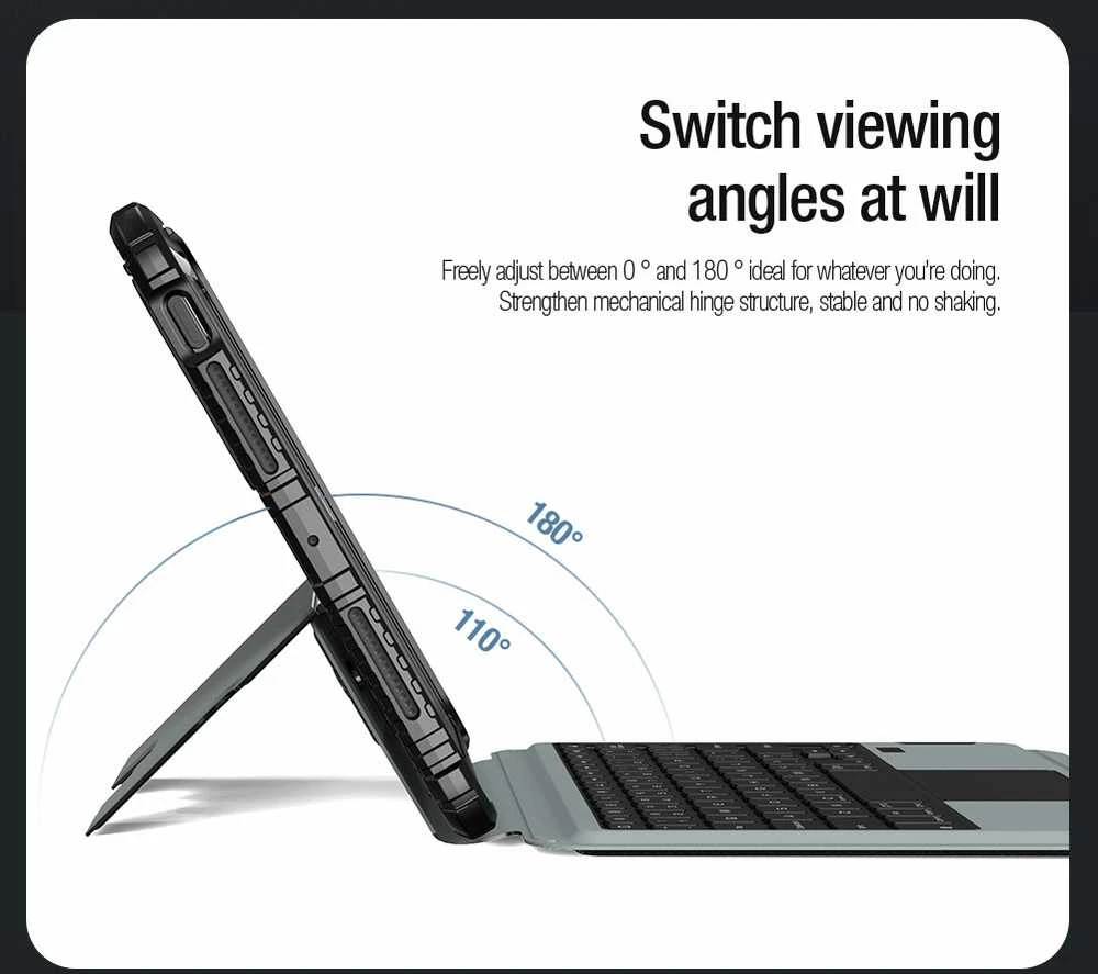 Nillkin Bumper Combo Keyboard Case (Backlit Version) Apple iPad Pro 11 2024 dėklas planšetiniam kompiuteriui