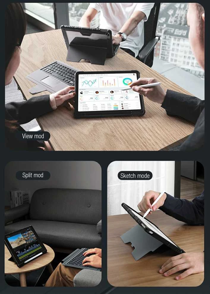 Nillkin Bumper Combo Keyboard dėklas (Backlit Version) skirtas Appl iPad 10.2 2019/2020/2021 juodos spalvos