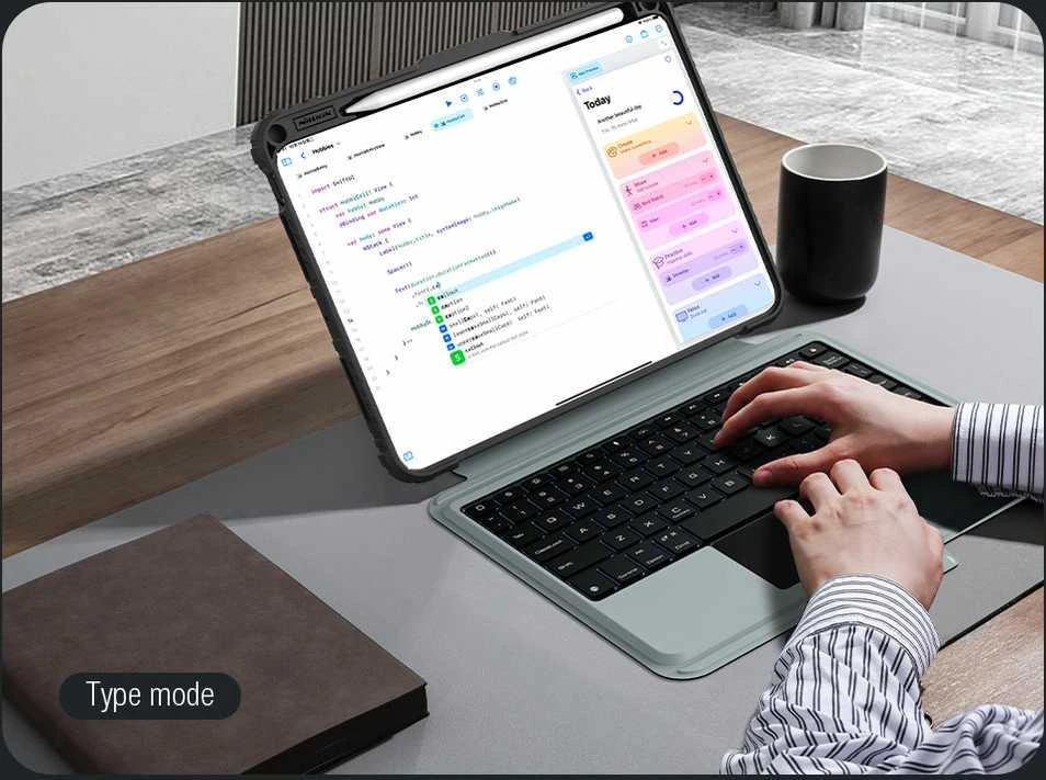 Nillkin Bumper Combo Keyboard Case (Backlit Version) Apple iPad Pro 11 2024 dėklas planšetiniam kompiuteriui