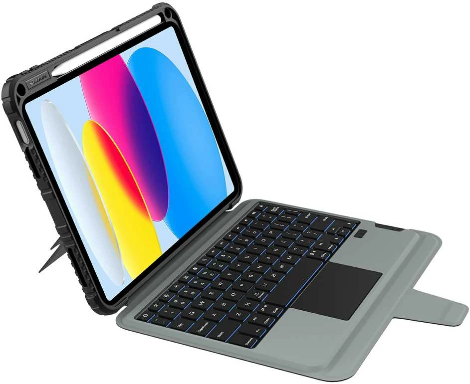 Nillkin Bumper Combo dėklas su klaviatūra versija su pašvietimu) skirtas Apple iPad 10.9 2022/11 2025 juodos spalvos