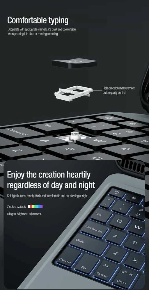 Nillkin Bumper Combo dėklas su klaviatūra versija su pašvietimu) skirtas Apple iPad 10.9 2022/11 2025 juodos spalvos