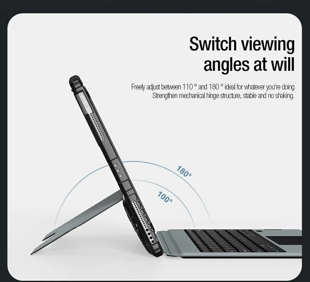 Nillkin Bumper Combo Keyboard dėklas (Backlit Version) skirtas iPad Pro 12.9 2020/2021/2022/ Air 13 2024/2025 juodos spalvos