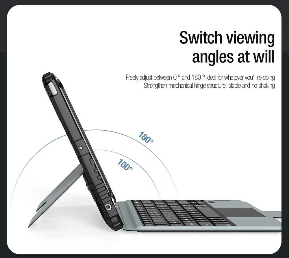 Nillkin Bumper Combo Keyboard dėklas (Backlit Version) skirtas Appl iPad 10.2 2019/2020/2021 juodos spalvos