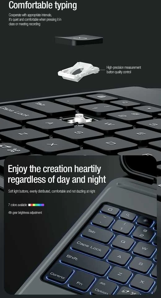 Nillkin Bumper Combo Keyboard dėklas (Backlit Version) skirtas iPad Pro 12.9 2020/2021/2022/ Air 13 2024/2025 juodos spalvos