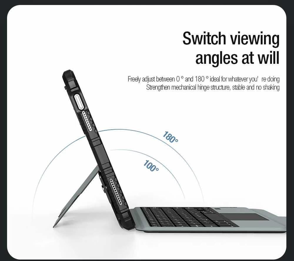 Nillkin Bumper Combo dėklas su klaviatūra versija su pašvietimu) skirtas Apple iPad 10.9 2022/11 2025 juodos spalvos