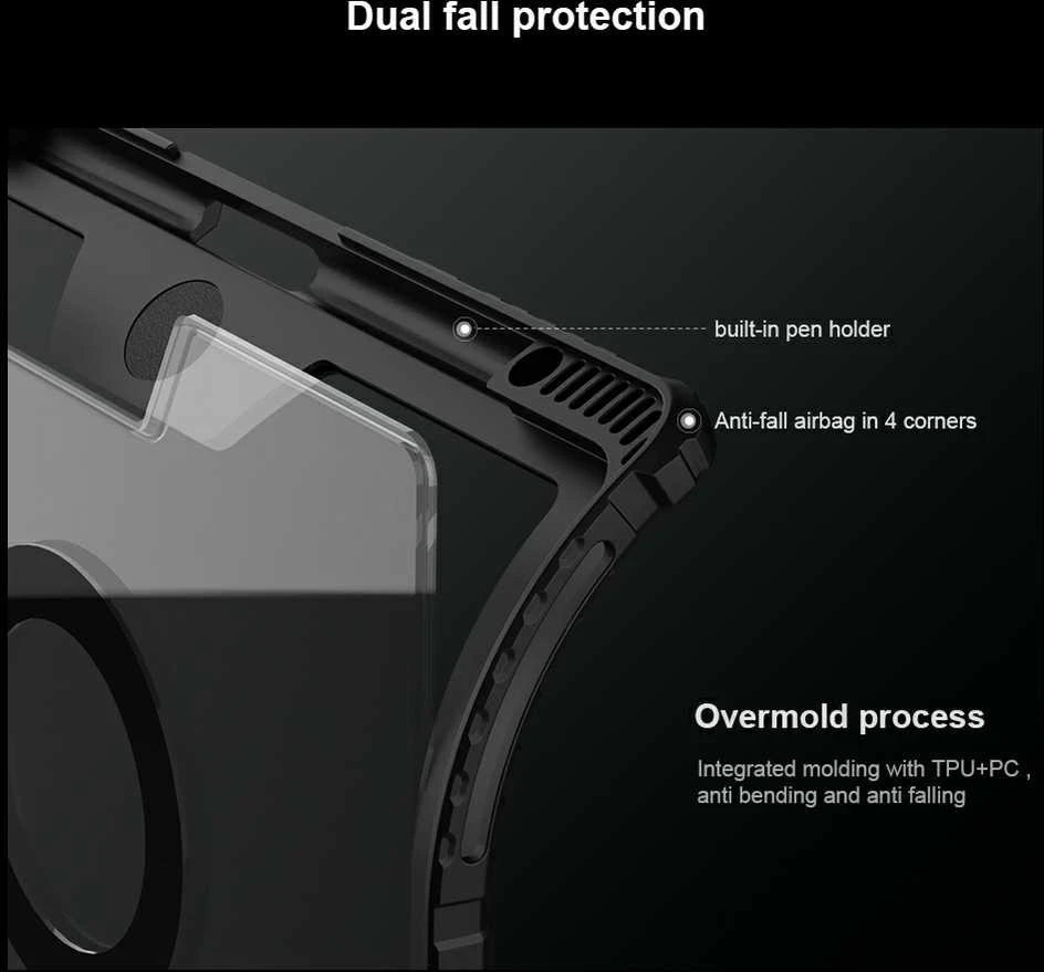 Nillkin Bumper Link Keyboard dėklas (Backlit Version) skirtas Apple iPad Pro 12.9 2020/2021/2022/ Air 13 2024/2025 juodos spalvos