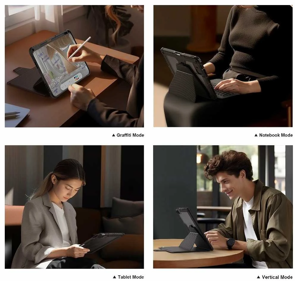 Nillkin Bumper Link Keyboard dėklas (Backlit Version) for iPad 10.9 2022/11 2025 Juodas