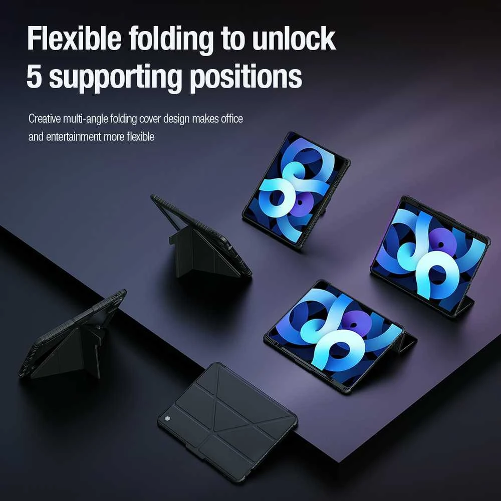 Nillkin Bumper PRO Protective Stand dėklas Multi-angle skirtas iPad Pro 12.9 2020/2021/2022/ Air 13 2024/2025 Sapphire Mėlyna