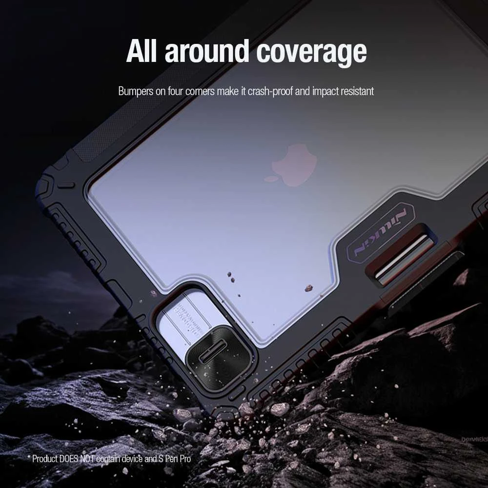 Nillkin Bumper PRO Protective Stand Case Multi-angle skirtas Apple iPad Pro 11 2024 juodos spalvos
