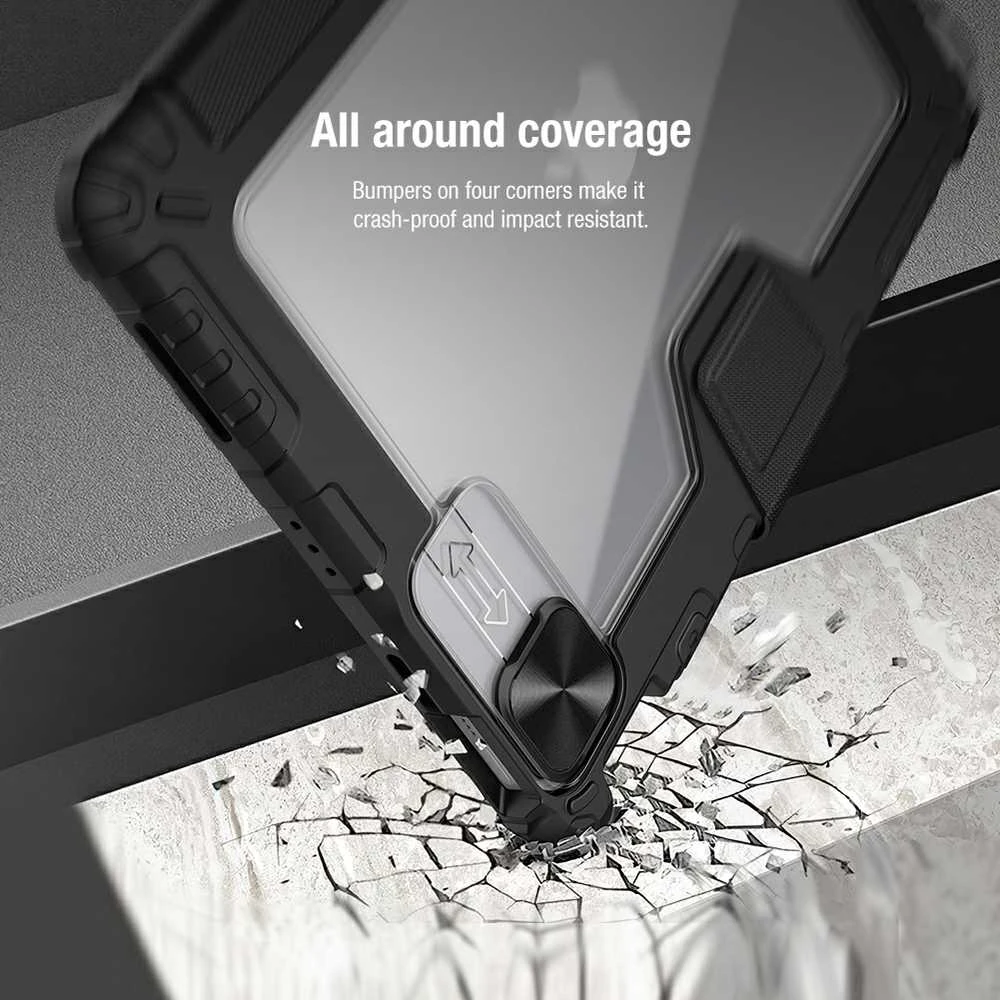 Nillkin Bumper PRO Protective Stand Apple iPad Air 4/5/10.9 2020/11 2024/ Pro 11 2020/2021/2022 dėklas planšetiniam kompiuteriui juodos spalvos