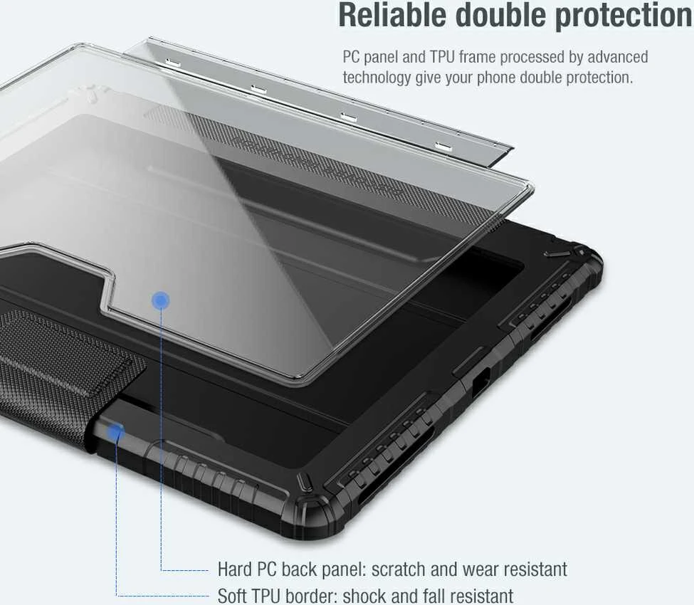 Nillkin Bumper PRO Protective Stand dėklas skirtas Apple iPad Pro 12.9 2020/2021/2022/ Air 13 2024/2025 juodos spalvos
