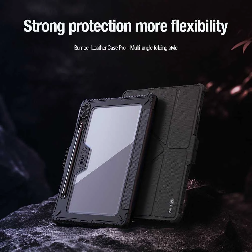 Nillkin Bumper PRO Protective Stand dėklas Multi-angle skirtas Samsung Galaxy Tab S10 FE juodos spalvos