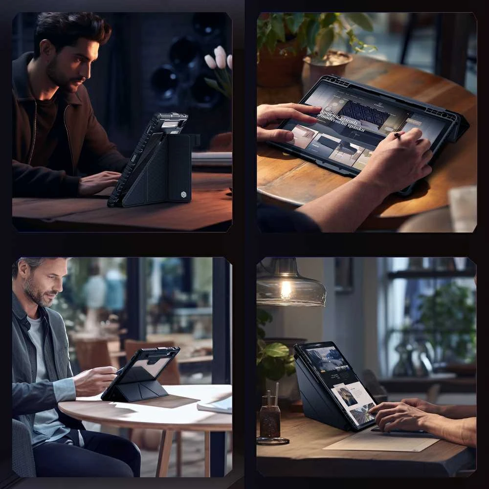 Nillkin Bumper PRO Protective Stand Multi-angle Samsung Galaxy Tab S9+ dėklas planšetiniam kompiuteriui juodos spalvos
