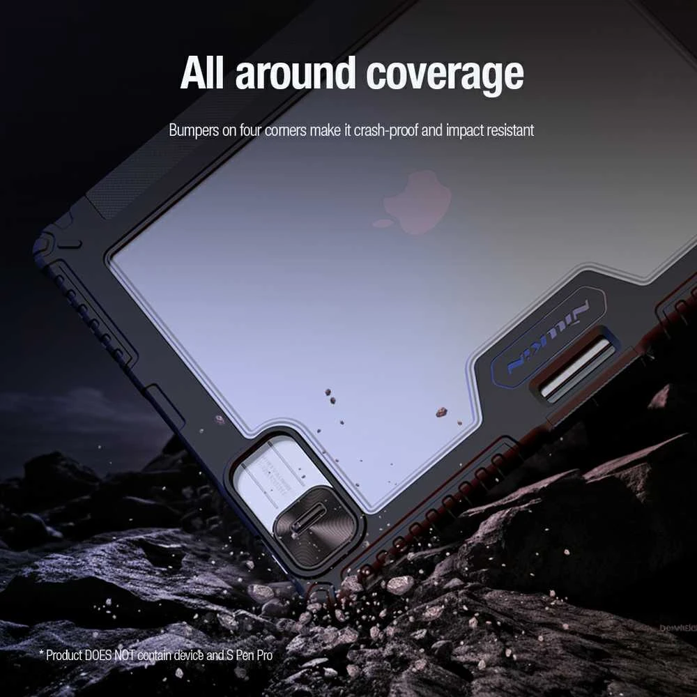 Nillkin Bumper PRO Protective Stand Multi-angle Apple iPad Pro 13 2024 dėklas planšetiniam kompiuteriui juodos spalvos