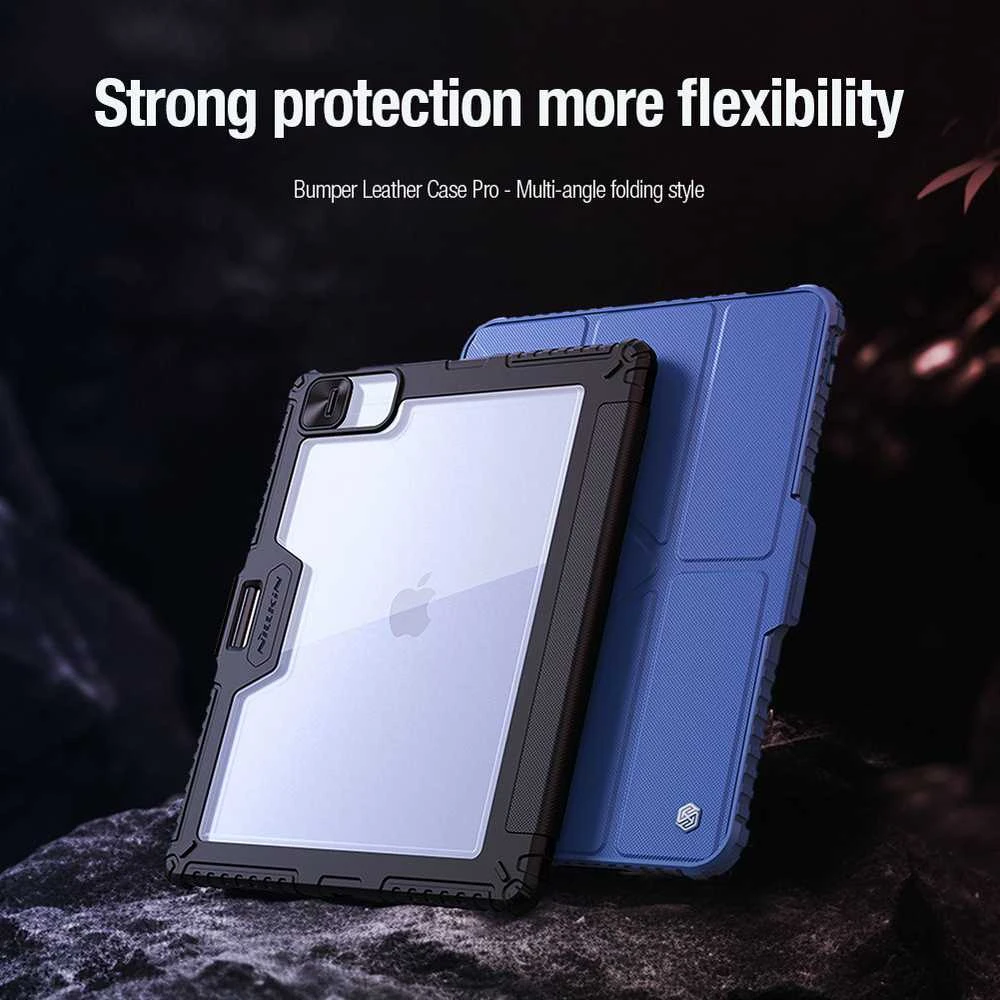 Nillkin Bumper PRO Protective Stand dėklas Multi-angle skirtas iPad Pro 12.9 2020/2021/2022/ Air 13 2024/2025 Sapphire Mėlyna