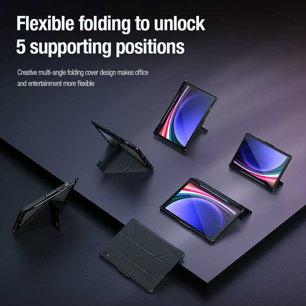 Nillkin Bumper PRO Protective Stand dėklas Multi-angle skirtas Samsung Galaxy Tab S10 FE juodos spalvos