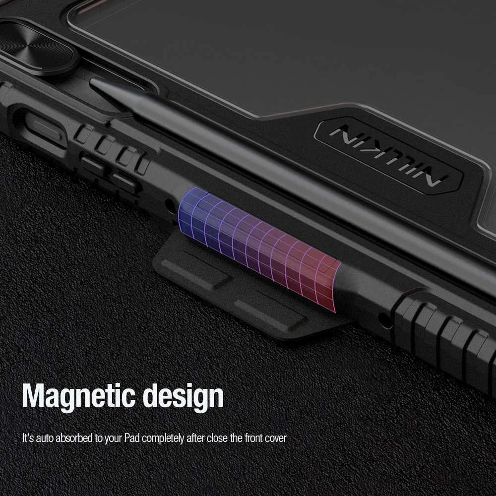 Nillkin Bumper PRO Protective Stand dėklas Multi-angle skirtas Samsung Galaxy Tab S10 FE juodos spalvos