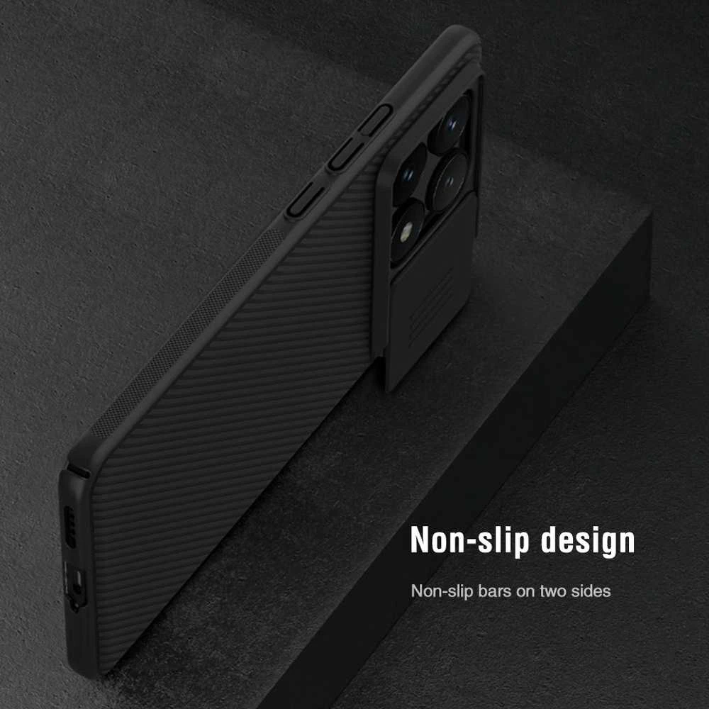 Nillkin CamShield Hard dėklas skirtas Poco X6 Pro 5G juodos spalvos
