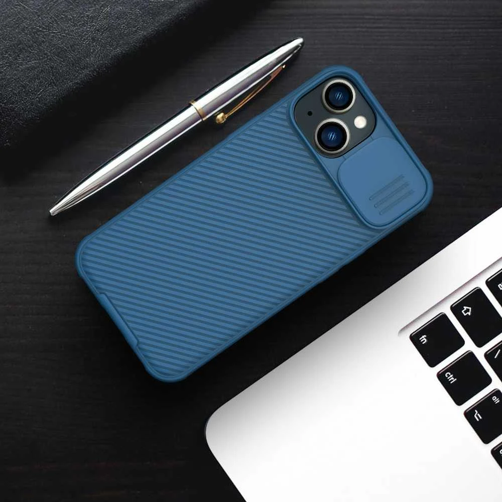 Nillkin CamShield Pro Apple iPhone 14 Plus Armored Camera Protector dėklas telefonui mėlynos spalvos
