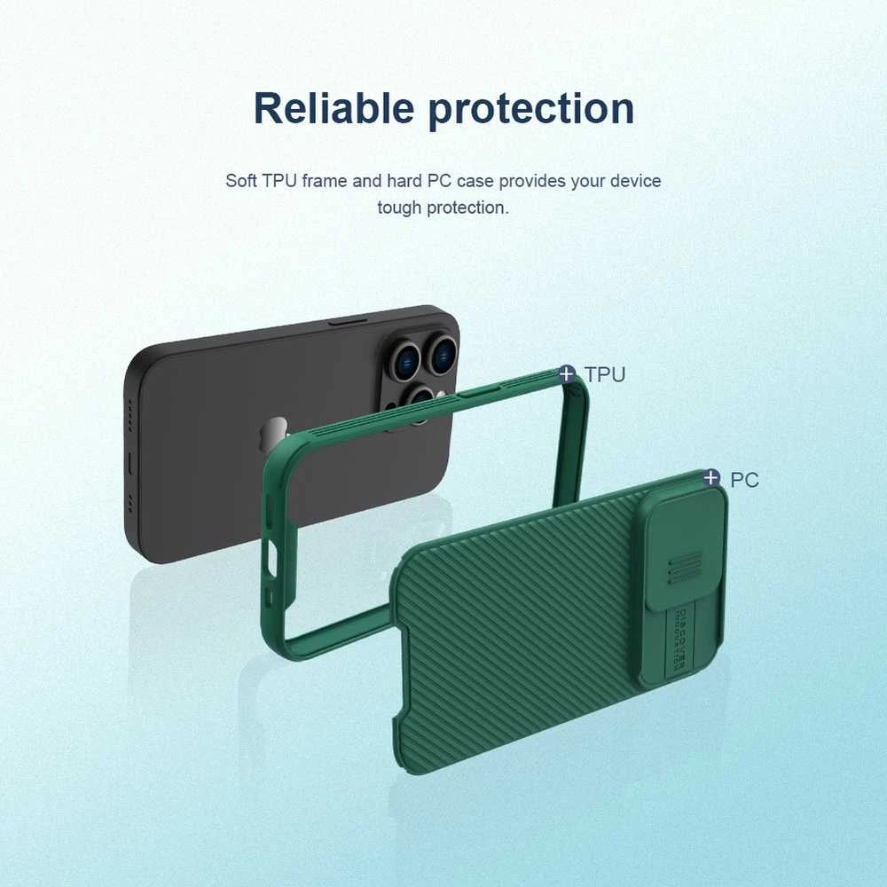 Dėklas Nillkin CamShield Pro Apple iPhone 14 Pro žalias