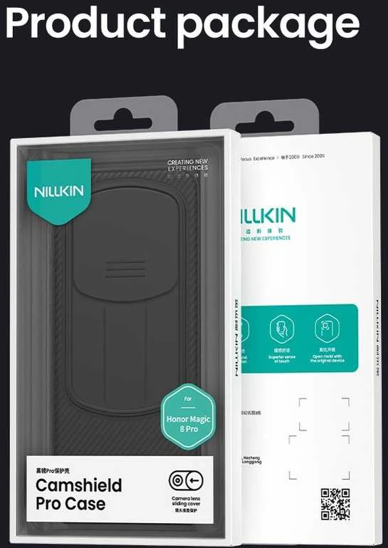 Nillkin CamShield PRO Hard dėklas skirtas Honor Magic 8 Pro juodos spalvos