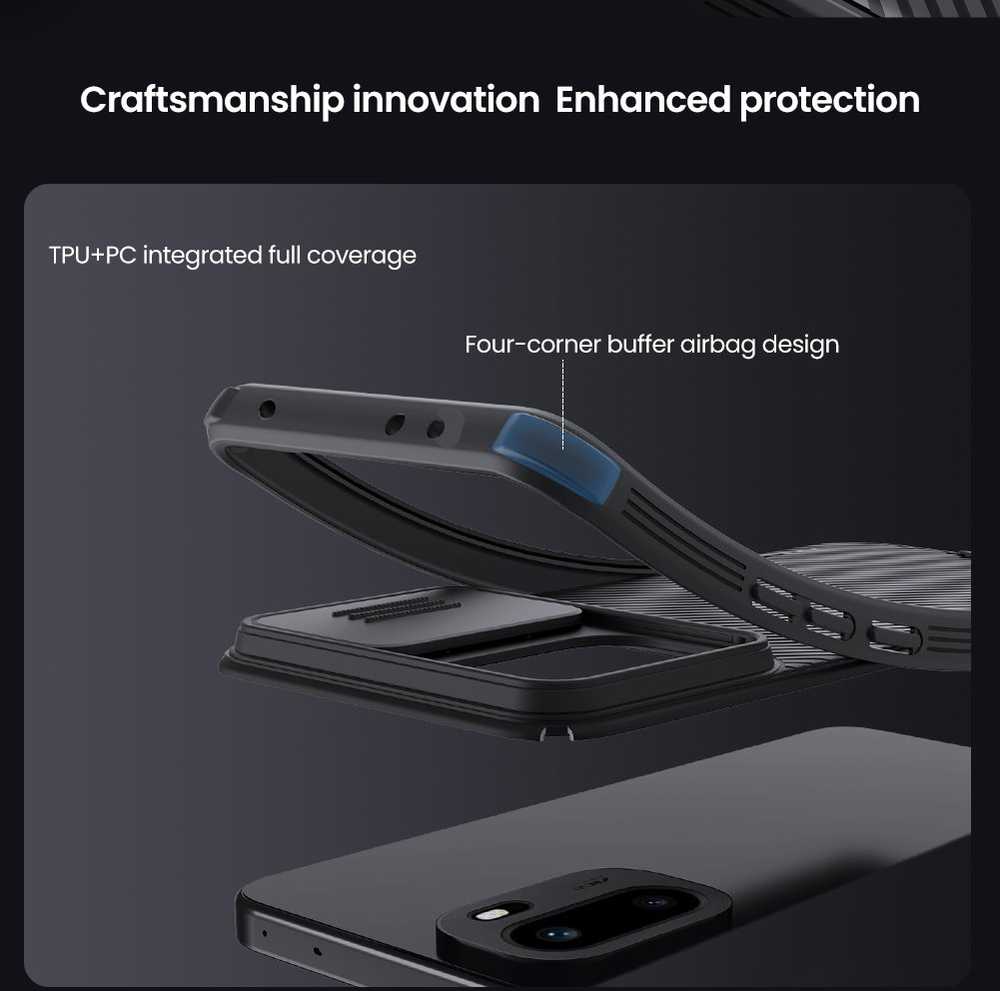 Nillkin CamShield PRO Hard dėklas skirtas OnePlus 15R juodos spalvos