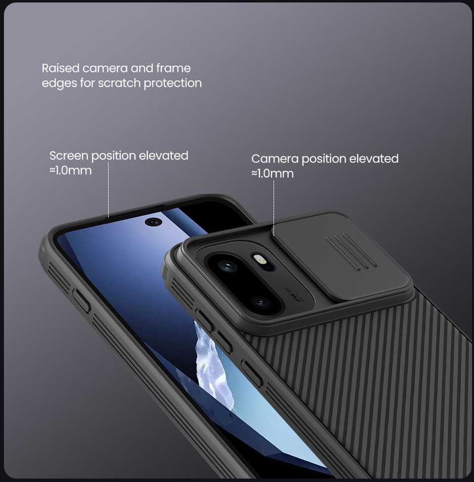 Nillkin CamShield PRO Hard dėklas skirtas OnePlus 15R juodos spalvos