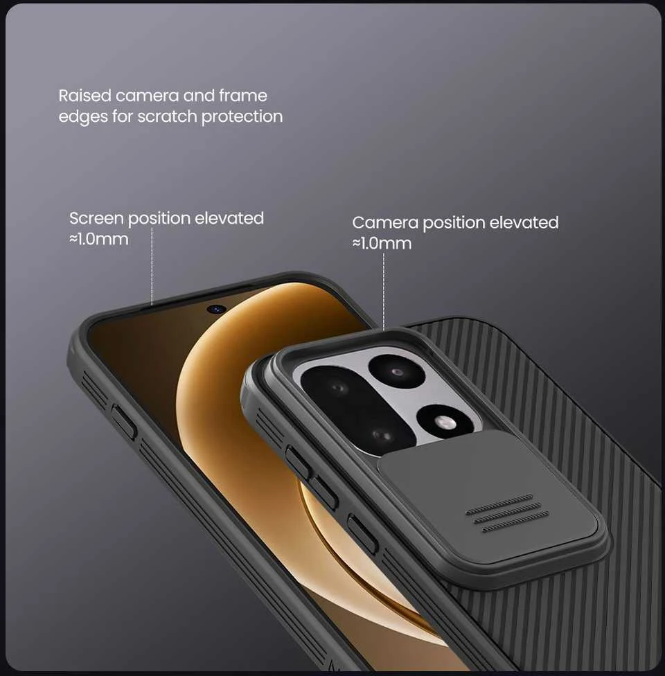 Nillkin CamShield PRO Hard dėklas skirtas OnePlus 15 juodos spalvos