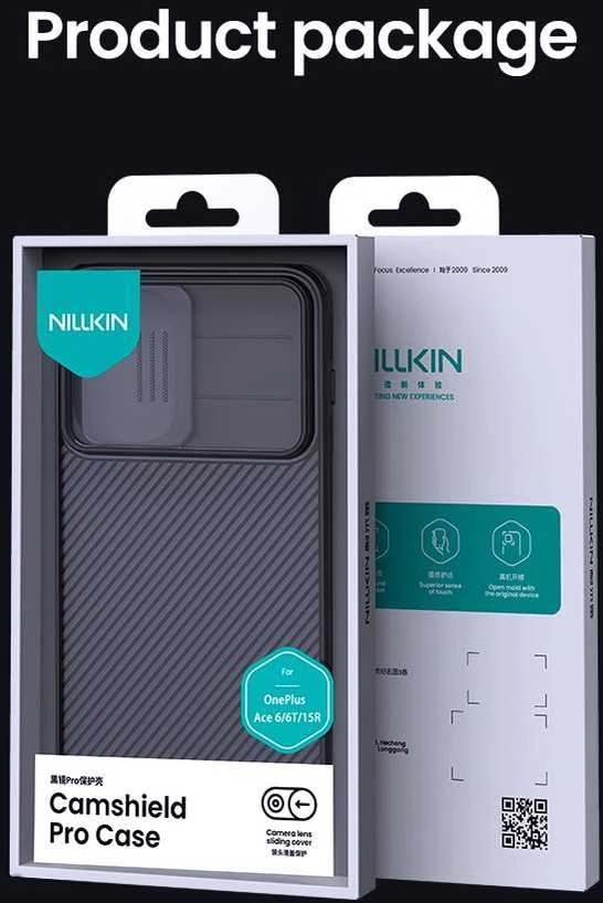Nillkin CamShield PRO Hard dėklas skirtas OnePlus 15R skaidrus juodos spalvos