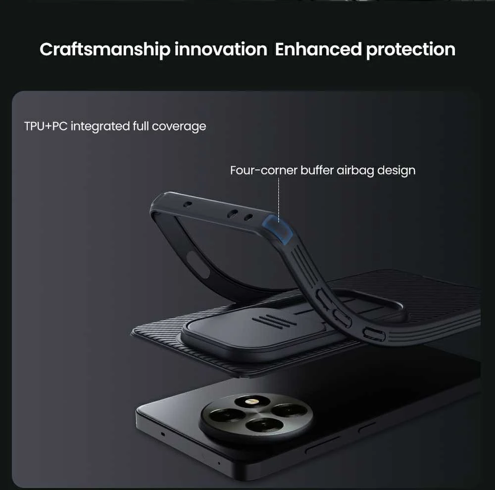 Nillkin CamShield PRO Hard Case skirta OnePlus 13R dėklas telefonui juodos spalvos