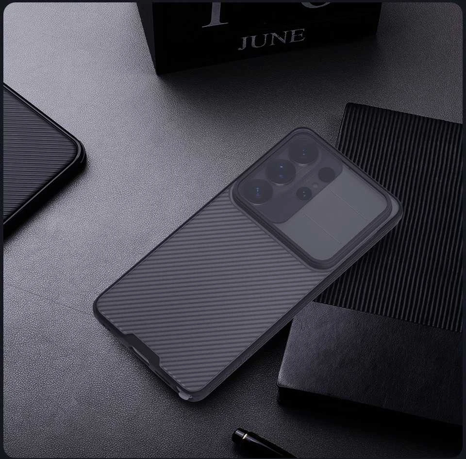 Nillkin CamShield PRO Hard dėklas skirtas Samsung Galaxy S26 Ultra skaidrus juodos spalvos