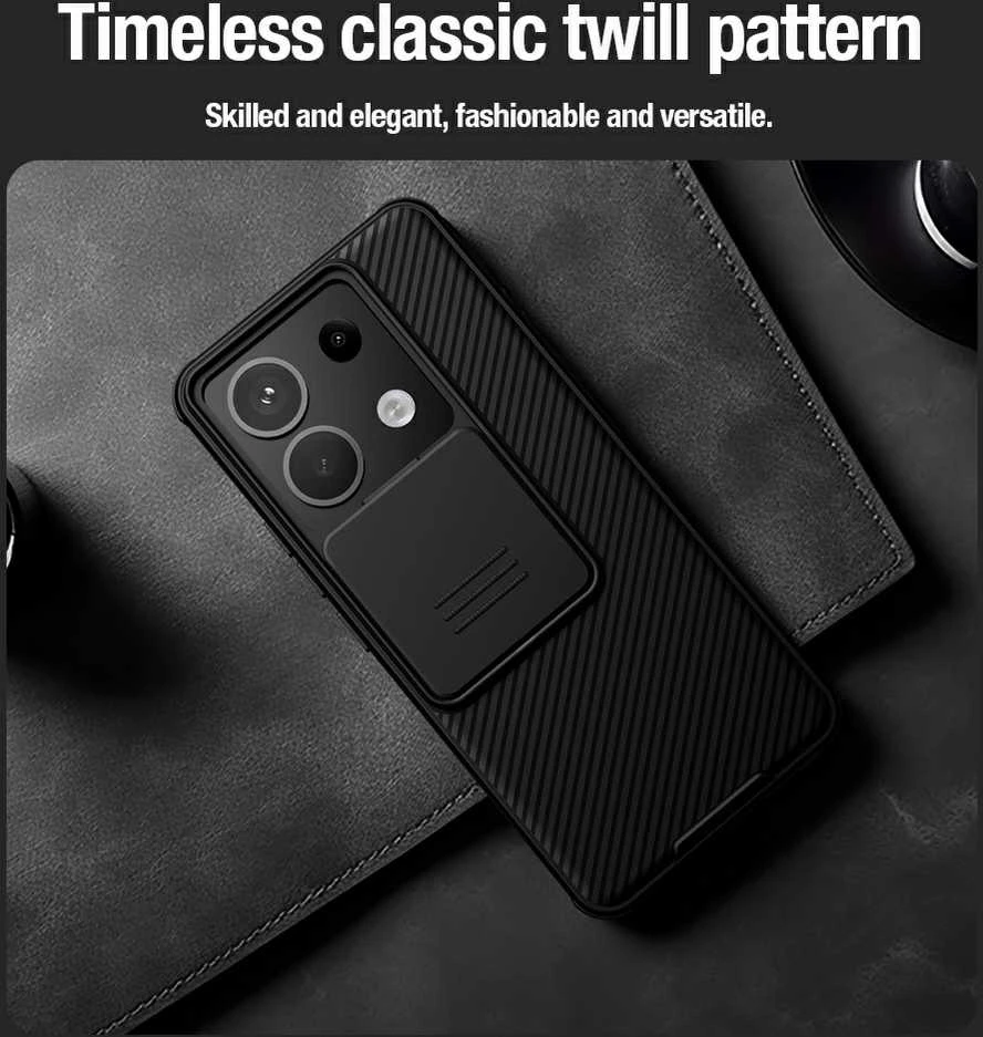 Xiaomi Redmi Note 13 Pro 5G Nillkin CamShield Pro dėklas telefonui juodos spalvos