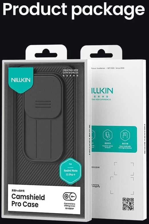 Nillkin CamShield PRO Hard dėklas skirtas Xiaomi Redmi Note 15 Pro+ 5G Juodas