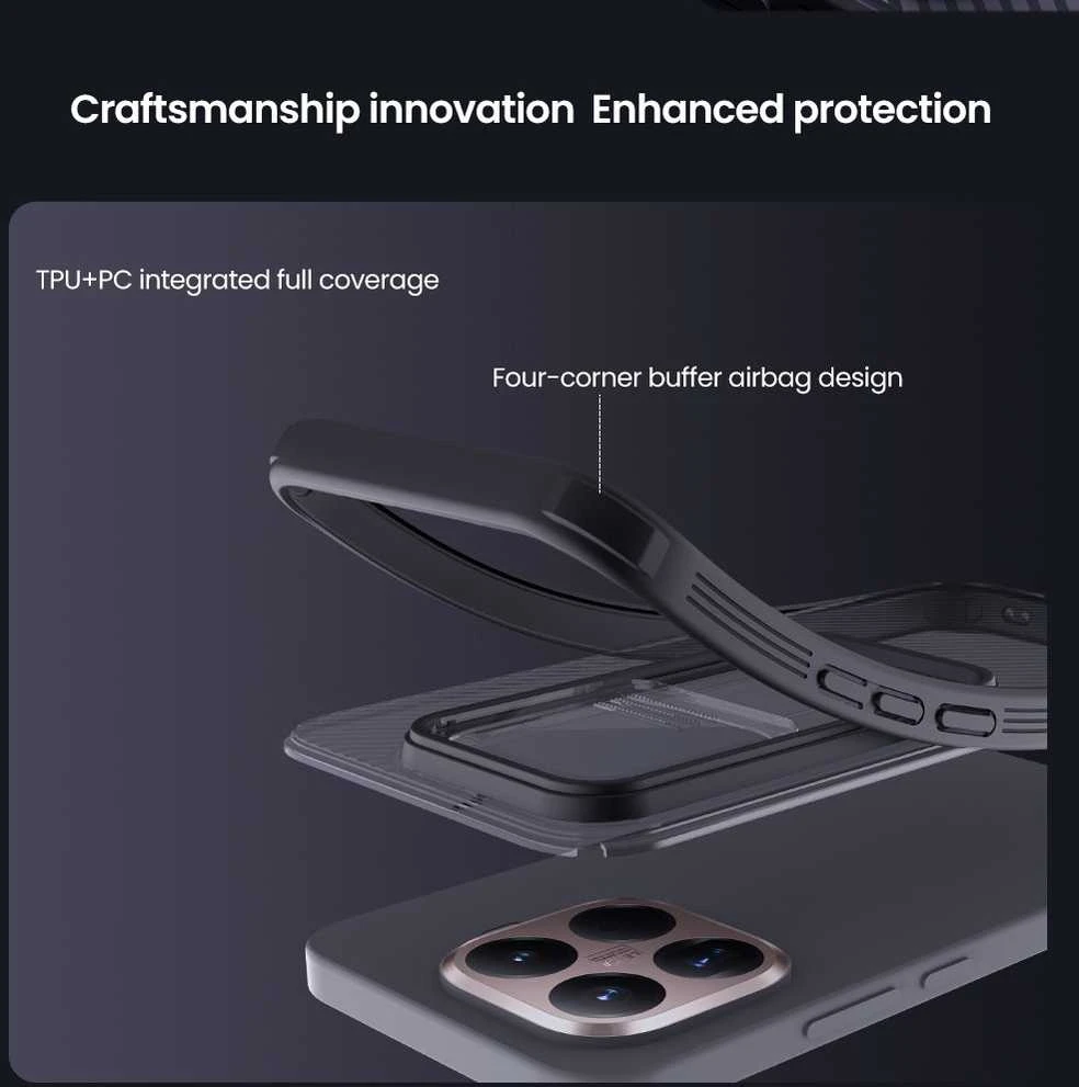 Nillkin CamShield PRO Hard dėklas skirtas Xiaomi 15T Pro Transparent juodos spalvos