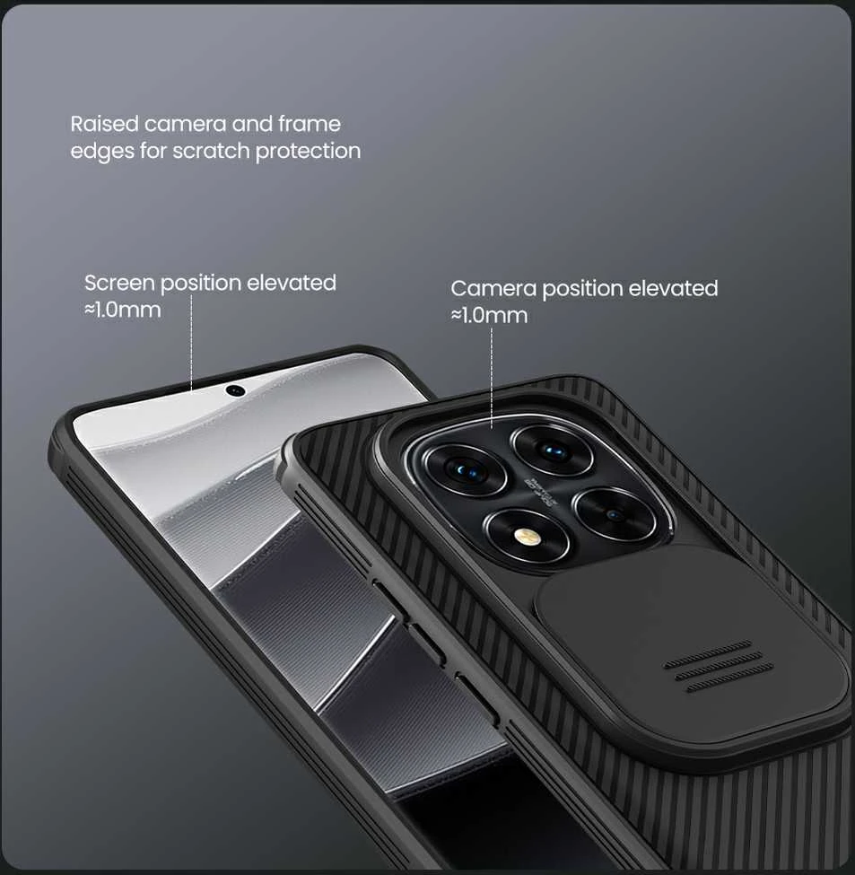 Nillkin CamShield PRO Hard Xiaomi Redmi Note 14 Pro+ 5G dėklas telefonui juodos spalvos