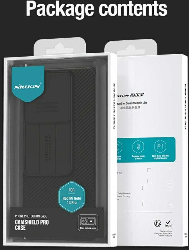 Xiaomi Redmi Note 13 Pro 5G Nillkin CamShield Pro dėklas telefonui juodos spalvos
