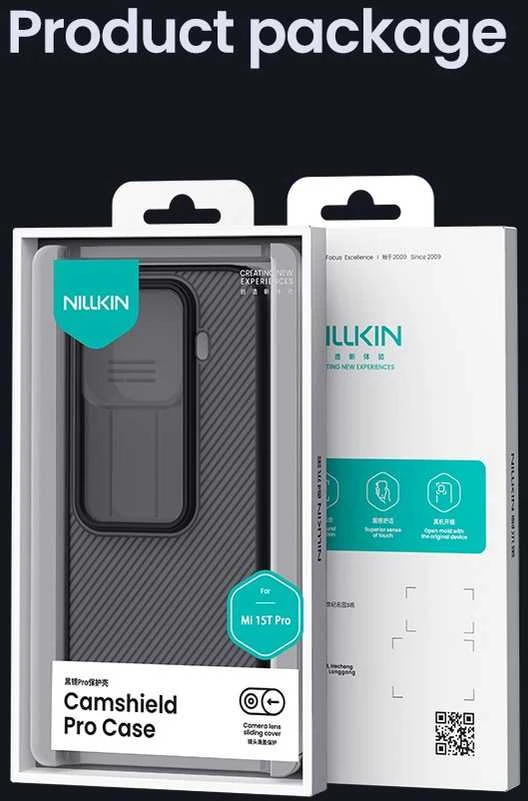 Nillkin CamShield PRO Hard dėklas skirtas Xiaomi 15T Pro Transparent juodos spalvos